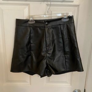 Missguided leather shorts